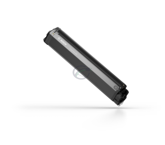 Bosch PowerTube 500 Verticaal Smart System Seitenansicht mit Einschaltknopf