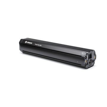 Bosch PowerTube 500 Horizontal 36V 13.4Ah Seitenansicht der Batterie mit Anschluss