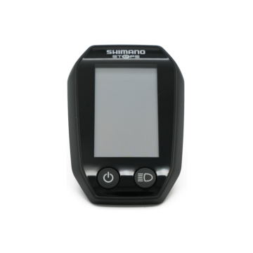 Vorderansicht des Shimano Steps SC-E6010, bei der das Display und die Tasten gut sichtbar sind.
