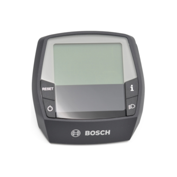 Vorderansicht des Bosch Intuvia Fahrradcomputers, das Display und die Tasten sind gut sichtbar.