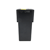 Draufsicht des Ansmann 36V 11.6Ah Compatible Fahrradakkus. Die Batterieanzeige ist deutlich sichtbar.