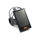Dreiviertelansicht des Bafang DP C18 UART, bei dem das Display gut sichtbar ist.
