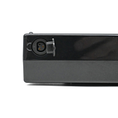 Batterie de vélo 13,6 Ah compatible Sparta E-motion C1/C2/C3 / Batavus (noir) Incl. chargeur gros plan du trou du chargeur