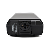 Nahaufnahme des Fahrradanschlusses des Bosch Powerpack 540 Performance/Active Gepäckträger E-Bike Vision Fahrradakkus.