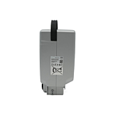 Seitenansicht des Panasonic Deluxe 36V 17Ah Compatible, bei dem das Etikett sichtbar ist.