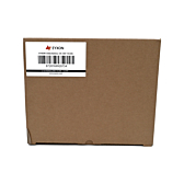 Frontansicht der Verpackung des Impulse 36V 14.5Ah kompatiblen Akkus, hergestellt von EYXON. Das Etikett auf der Verpackung ist deutlich sichtbar.