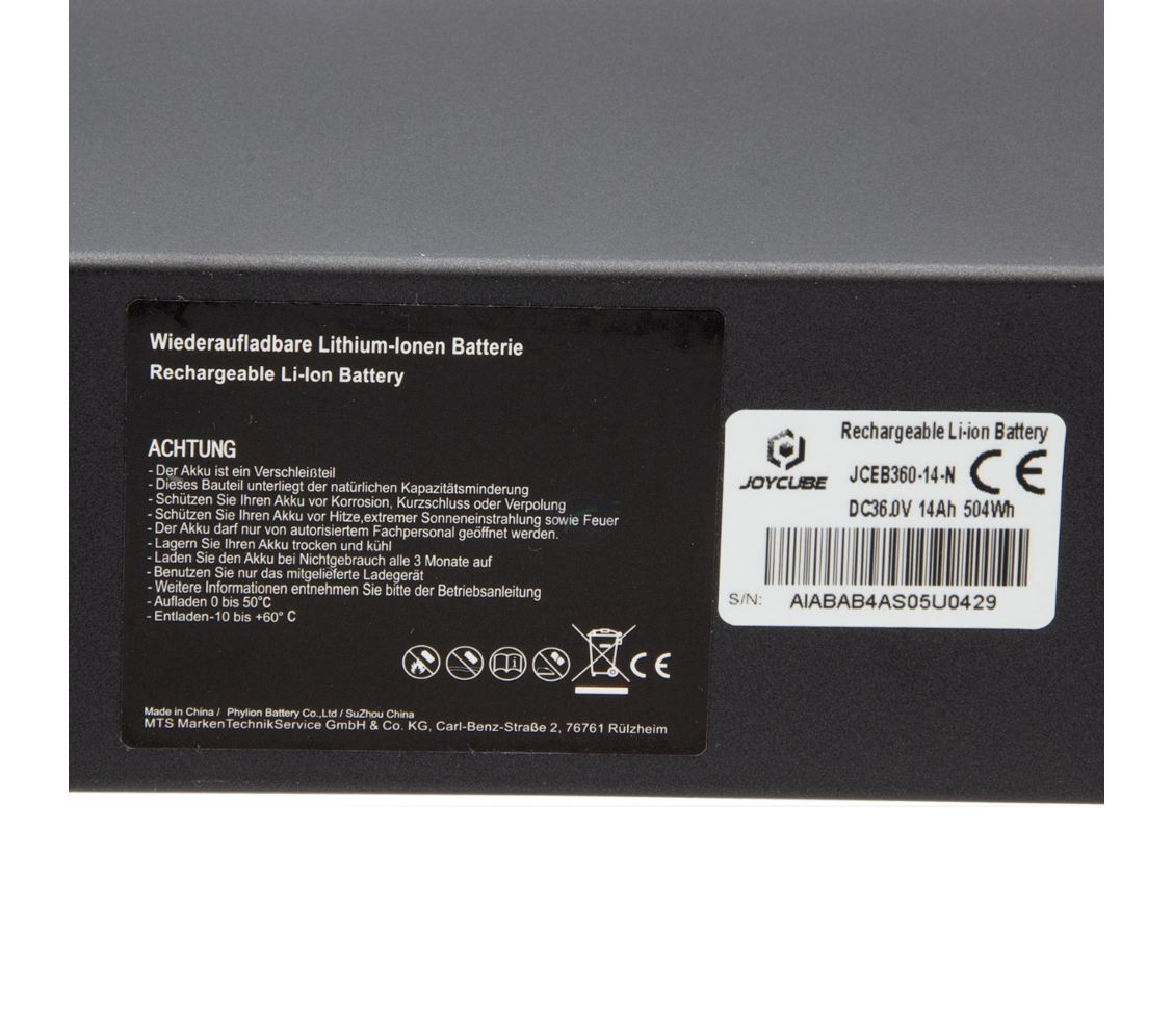 Phylion BN10 SMART Joycube JCEB360-14 Akku 36V 14Ah