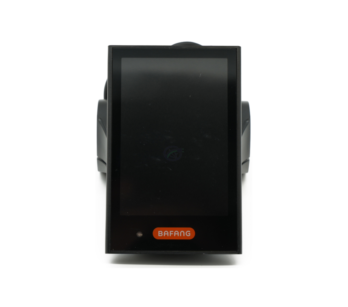 Vorderansicht des Bafang DP C18 UART, bei dem das Display gut sichtbar ist.
