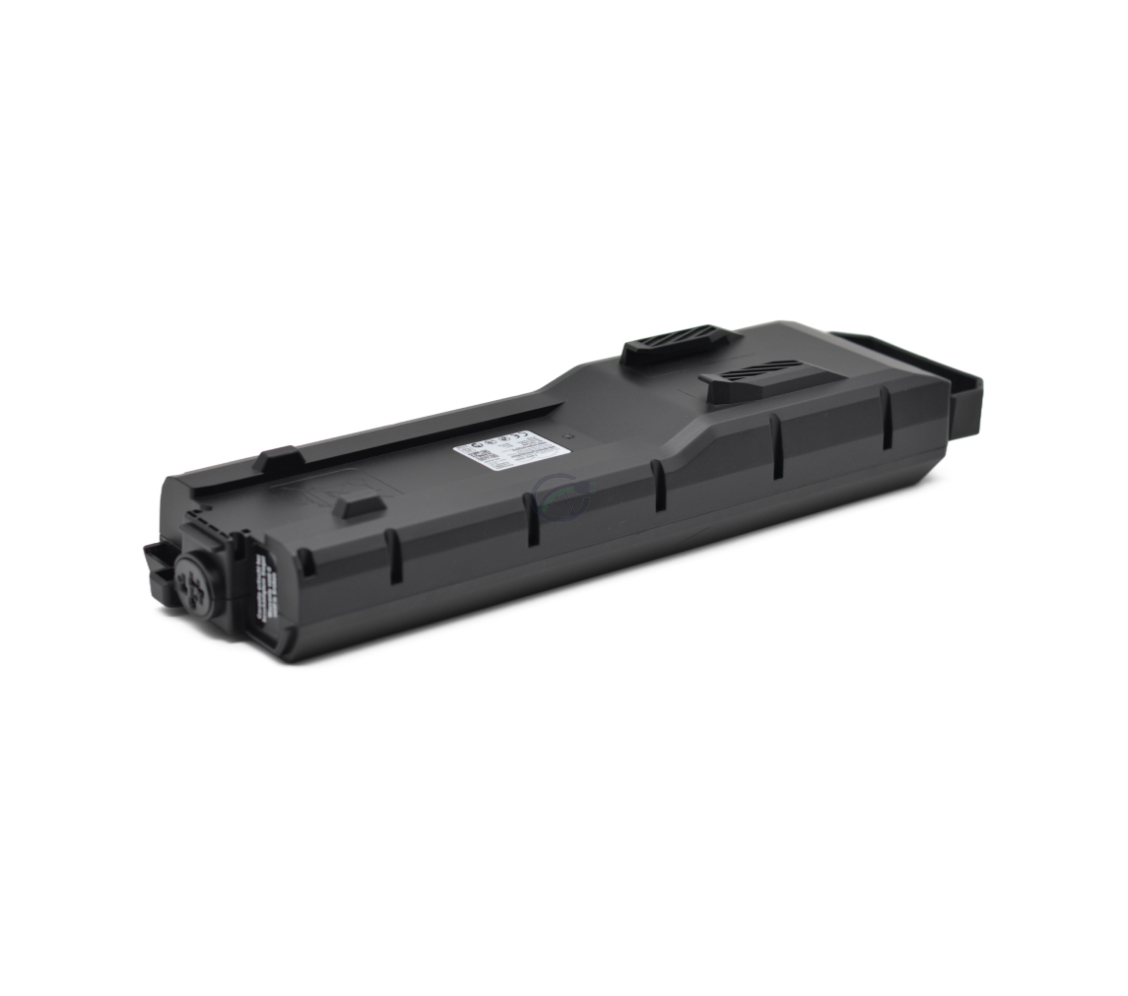 Dreiviertelansicht der Unterseite des Bosch Powerpack 540 Performance/Active Gepäckträger E-Bike Vision Fahrradakkus.