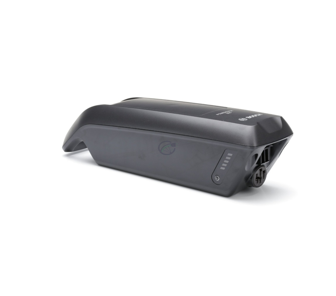 Bosch PowerPack 500 Performance 36V 13.4Ah Seitenansicht mit Batterieanzeige und Anschluss
