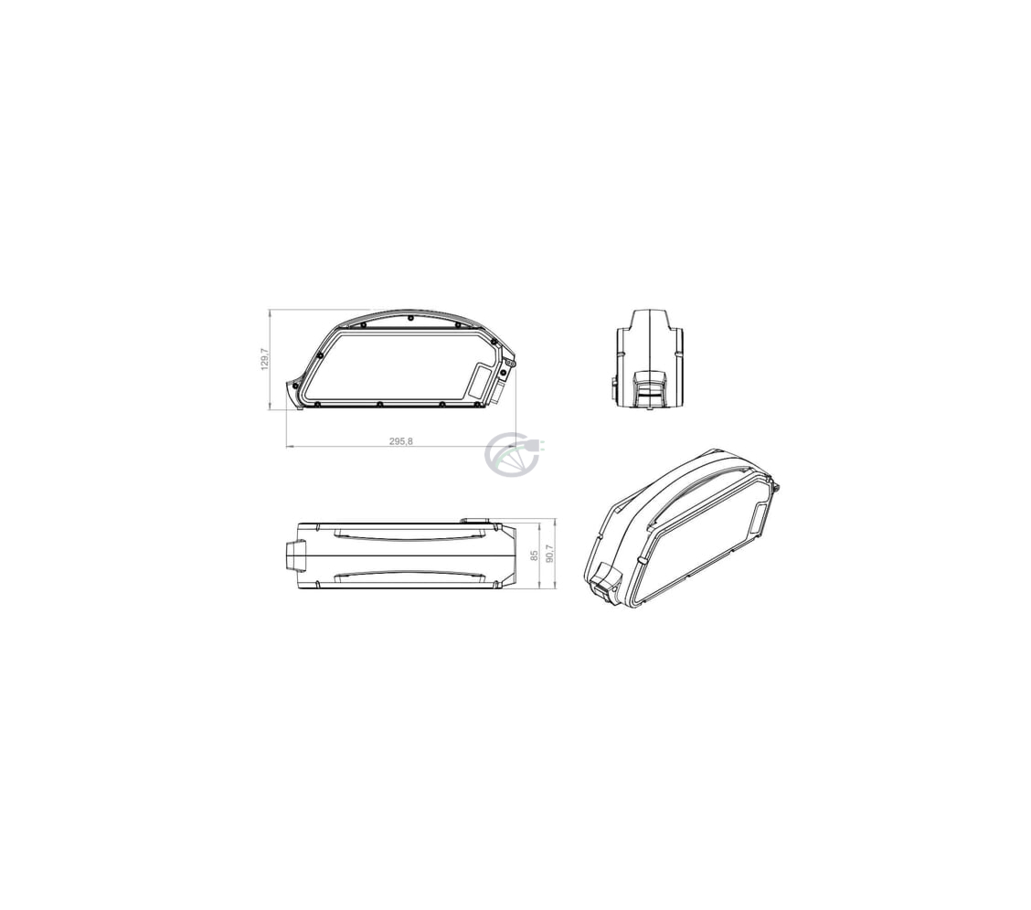 Bosch Classic Akku 612 Wh Rahmen E-Bike Vision Abmessungen der Fahrradbatterie