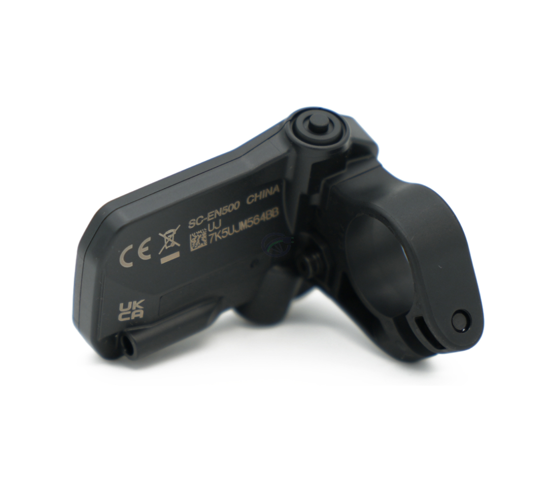 Dreiviertelansicht des Shimano Steps SC-EN500 von hinten.

