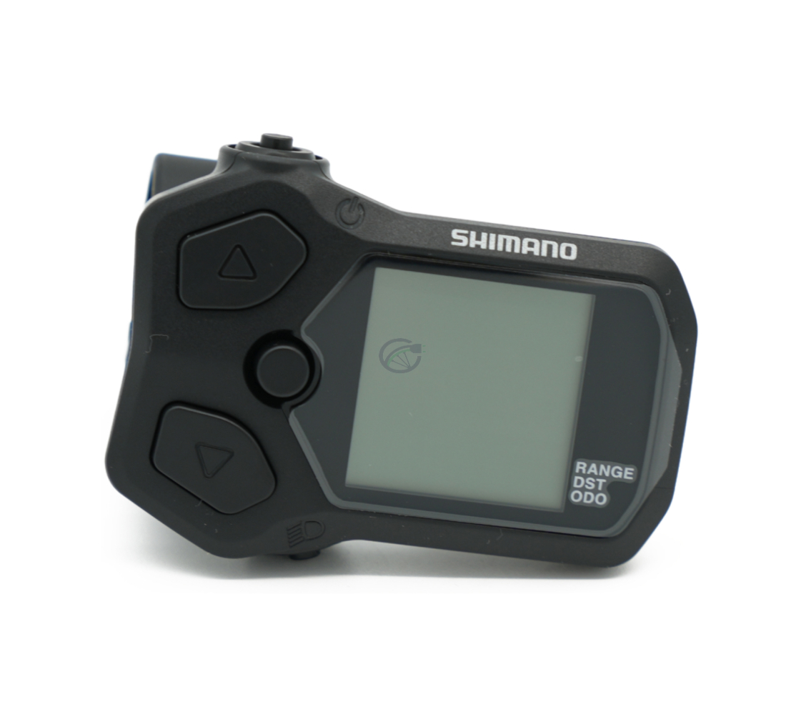 Vorderansicht des Shimano Steps SC-EN500, bei der das Display und die Tasten gut sichtbar sind.
