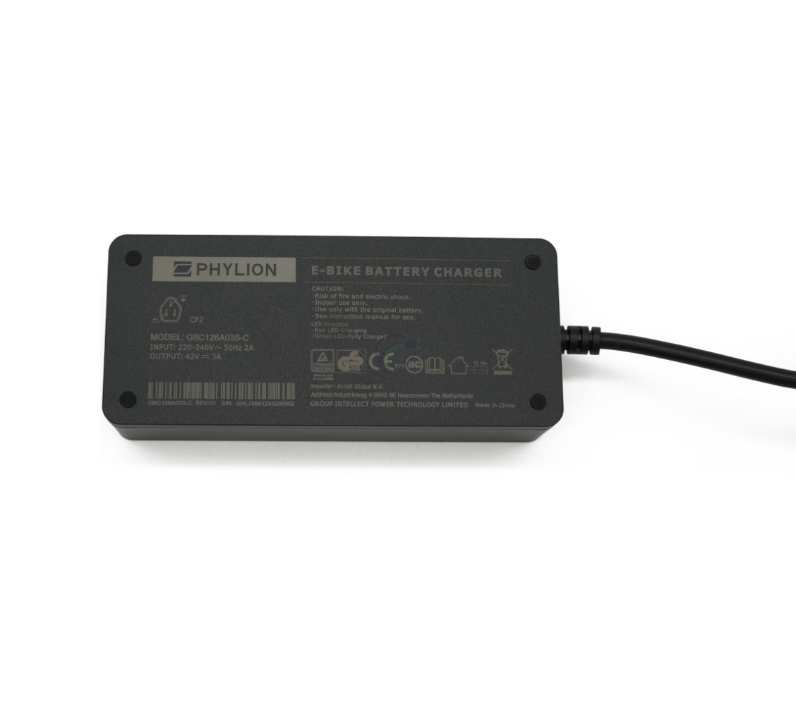 Unteransicht des Sparta / Batavus E-Motion Ladegeräts.