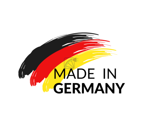 made in germany mit deutscher Flagge im Hintergrund