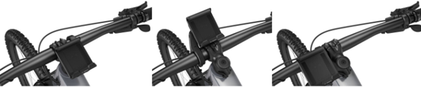 Der Bosch SmartphoneGrip ist an verschiedenen Stellen eines Elektrofahrrads angebracht.