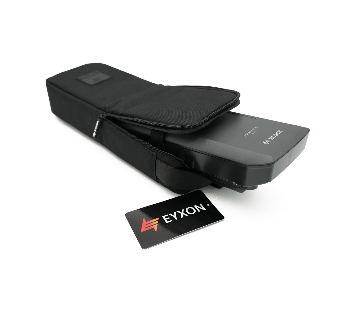 frame fietsaccu in een accutas van Eyxon