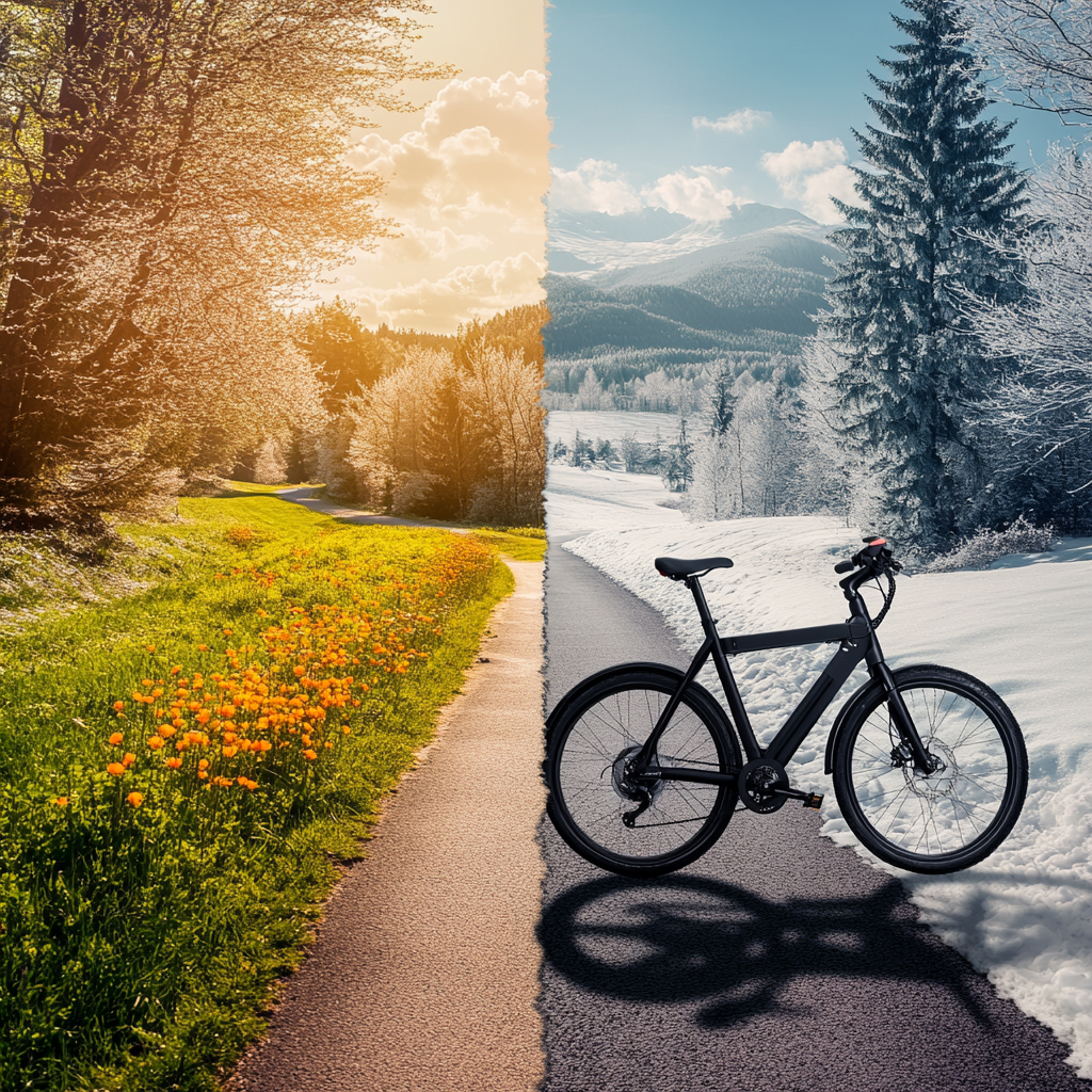 Het verschil tussen zomer en winter met een accu en elektrische fiets
